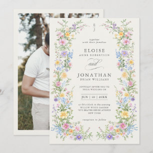 Invitation Mariage Floral de Printemps Orné au Pastel Doux Ph