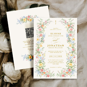 Invitation Mariage Floral de Printemps Orné de Pastel Doux av