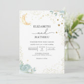 Invitation Mariage floral de rêve céleste (Debout devant)