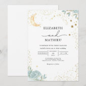 Invitation Mariage floral de rêve céleste (Devant / Derrière)