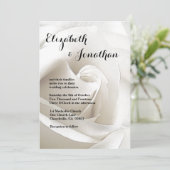 Invitation Mariage floral de Rose blanche (Debout devant)