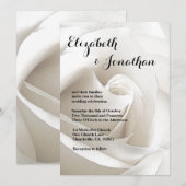 Invitation Mariage floral de Rose blanche (Devant / Derrière)