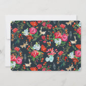 Invitation Mariage floral de roses rouges vives (Dos)