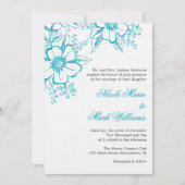 Invitation Mariage floral de style d'impression typographique (Devant)