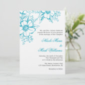 Invitation Mariage floral de style d'impression typographique (Debout devant)