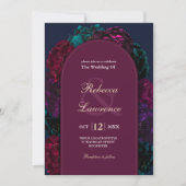 Invitation Mariage floral de tons de joaillerie (Devant)