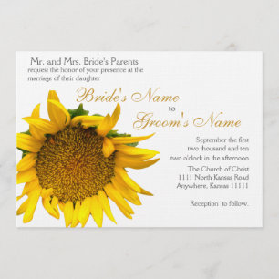 Invitation Mariage floral de tournesol