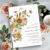 Invitation Mariage floral de tournesol