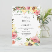 Invitation Mariage Floral de Tournesol d'Été 2 (Debout devant)