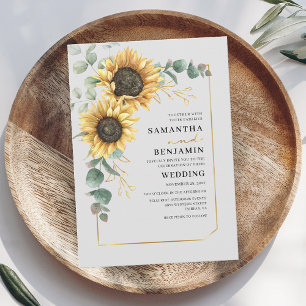 Invitation Mariage floral de tournesol Eucalyptus