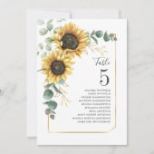 Invitation Mariage floral de tournesol Eucalyptus Tableau Num (Devant)