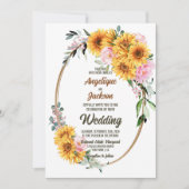 Invitation Mariage floral de tournesol rustique (Devant)