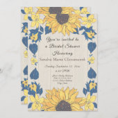 Invitation Mariage floral de tournesol rustique Fête des mari (Devant / Derrière)
