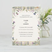 Invitation Mariage Floral de Verdure Bleu (Debout devant)