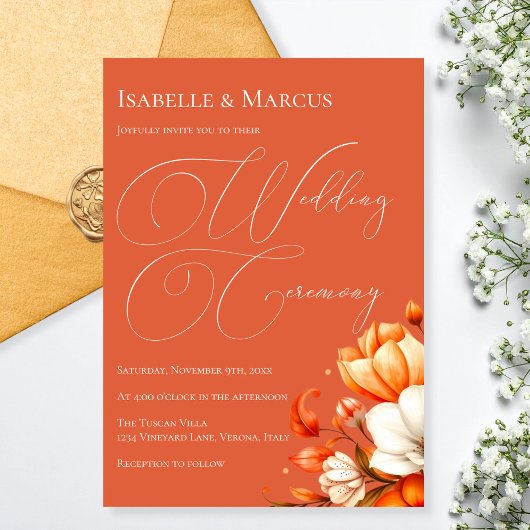 Invitation Mariage floral de Verona Sunset