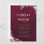 Invitation Mariage floral de vin Berry (Devant)