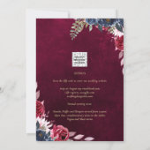 Invitation Mariage floral de vin Berry (Dos)