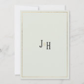 Invitation Mariage floral délicat à la menthe blanche or (Dos)