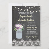 Invitation Mariage floral Dentelle florale Jar Lights Invitat (Devant)