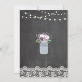 Invitation Mariage floral Dentelle florale Jar Lights Invitat (Dos)
