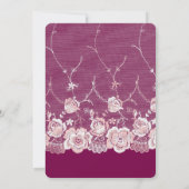 Invitation Mariage floral dentelle rose romantique (Dos)