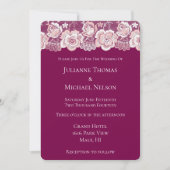 Invitation Mariage floral dentelle rose romantique (Devant)