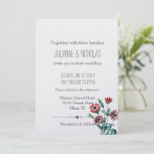 Invitation Mariage floral des anémones (Debout devant)