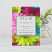 Invitation Mariage floral des marguerites colorées (Debout devant)