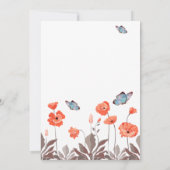 Invitation Mariage floral des papillons orange et des papillo (Dos)