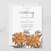 Invitation Mariage floral d'été botanique brun-doux (Devant)