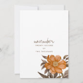 Invitation Mariage floral d'été botanique brun-doux (Dos)