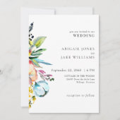 Invitation Mariage floral d'été coloré (Devant)
