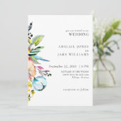 Invitation Mariage floral d'été coloré (Debout devant)