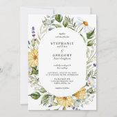 Invitation Mariage floral d'été jaune (Devant)