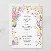 Invitation Mariage floral d'été Pastel (Devant)