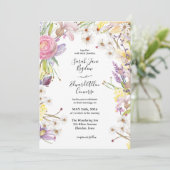 Invitation Mariage floral d'été Pastel (Debout devant)