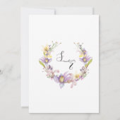 Invitation Mariage floral d'été Pastel (Dos)