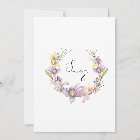 Invitation Mariage floral d'été Pastel (Dos)