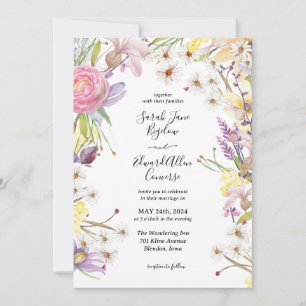 Invitation Mariage floral d'été Pastel