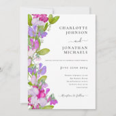 Invitation Mariage floral d'été rose élégant moderne (Devant)