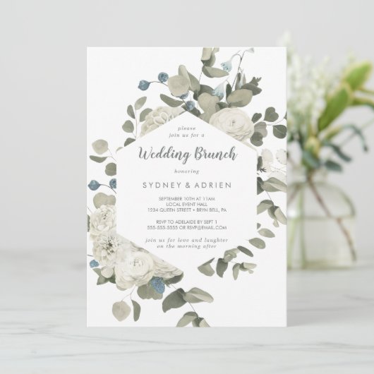 Invitation Mariage Floral d'hiver (Debout devant)