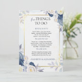 Invitation Mariage Floral d'hiver Bienvenue Lettre & Itinérai (Debout devant)