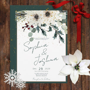 Invitation Mariage Floral d'hiver des baies rustiques