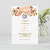 Invitation Mariage Floral Disco Ball Élégant Chic (Debout devant)