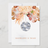 Invitation Mariage Floral Disco Ball Élégant Chic (Dos)