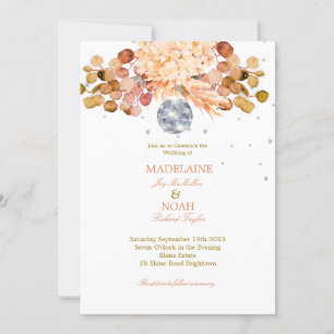 Invitation Mariage Floral Disco Ball Élégant Chic