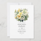 Invitation Mariage floral d'ivoire (Devant)
