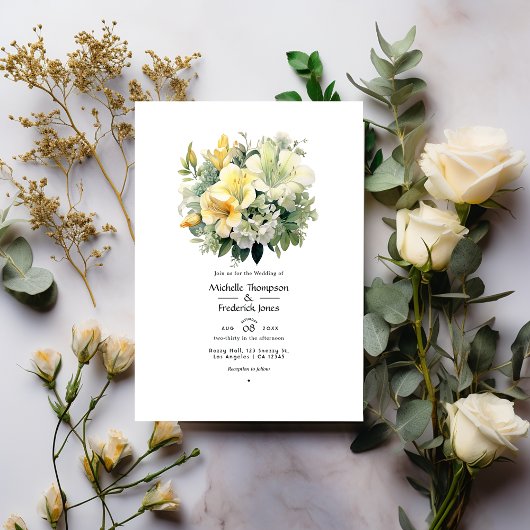 Invitation Mariage floral d'ivoire
