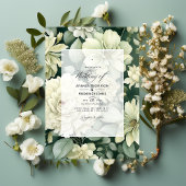 Invitation Mariage floral d'ivoire