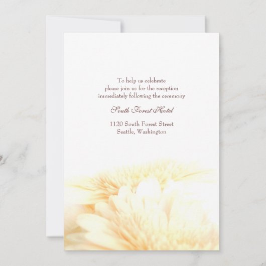 Invitation Mariage Floral d'or (Dos)